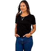 Women Pima Cotton Classic Tees - Designer Soft Cotton Premium Plain Tshirts - Luxury Essential V-Neck T-Shirts