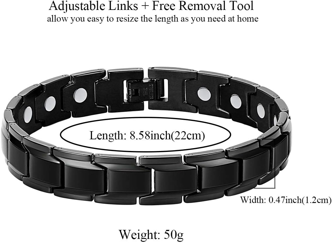 Jeracol Titanium Steel Magnetic Bracelets for Men,Magnetic Wristband with Ultra Strength Magnets - Image 3