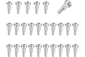 MECCANIXITY 26 Pcs 304 Stainless Steel Shoulder Bolt 5mm Shoulder Dia 6mm Shoulder Length M4x0.7 Thread Hex Socket Shoulder Bolts for Hydraulic Injection Molding Machinery Industries