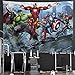 Baccessor Super Hero Tapestry Spider Man, Hulk, Captain America, Black Panther and Iron Man Marvel Fans Favorite American Hero Tapestry for Boy's Bedroom,90