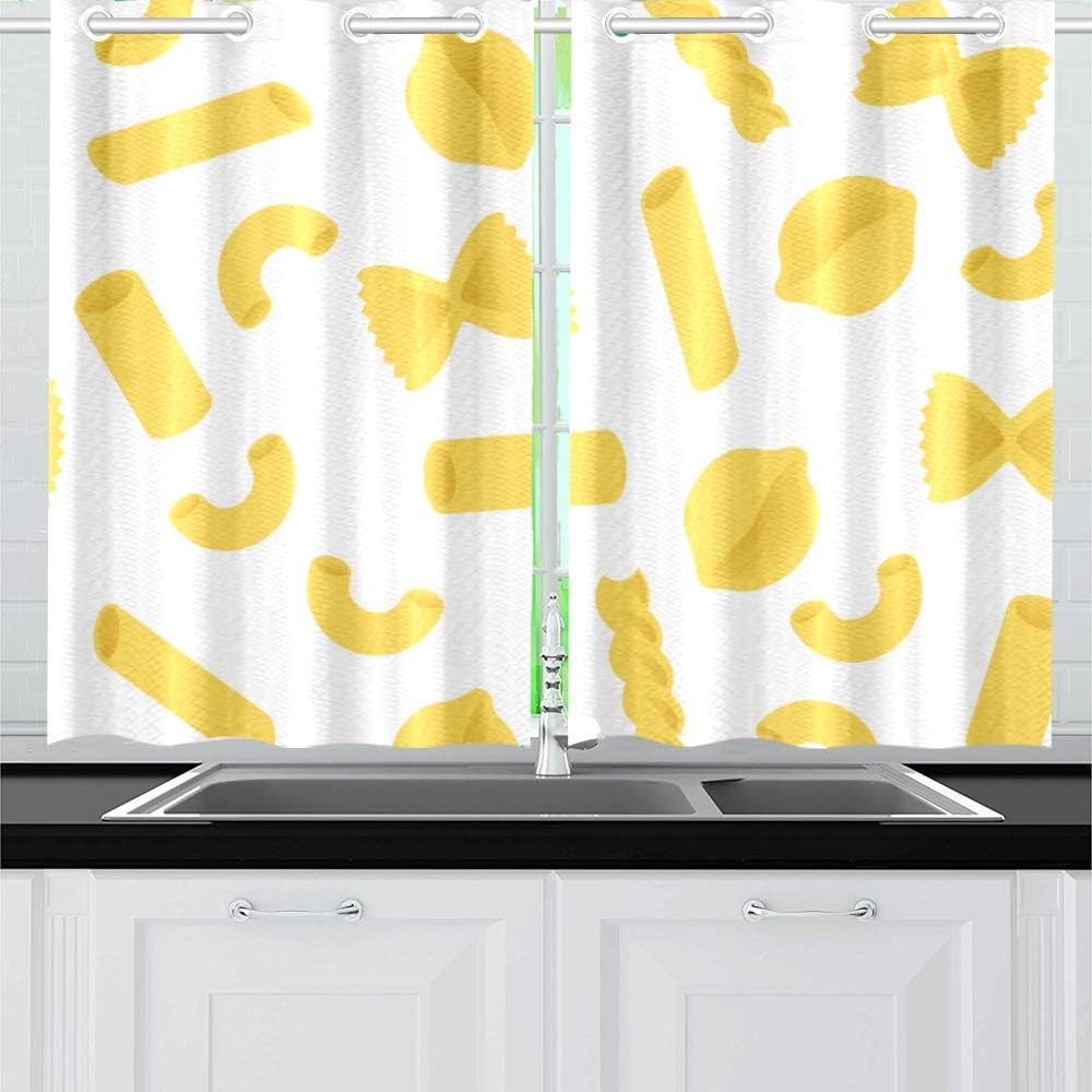 Amazon Com Vnaskl Italian Pasta On Kitchen Curtains Window