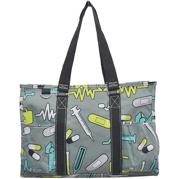 NGIL Extra Large Utility Tote Bag - 23" Open Top, Water Resistant, Spring Collection (Black) - View #5