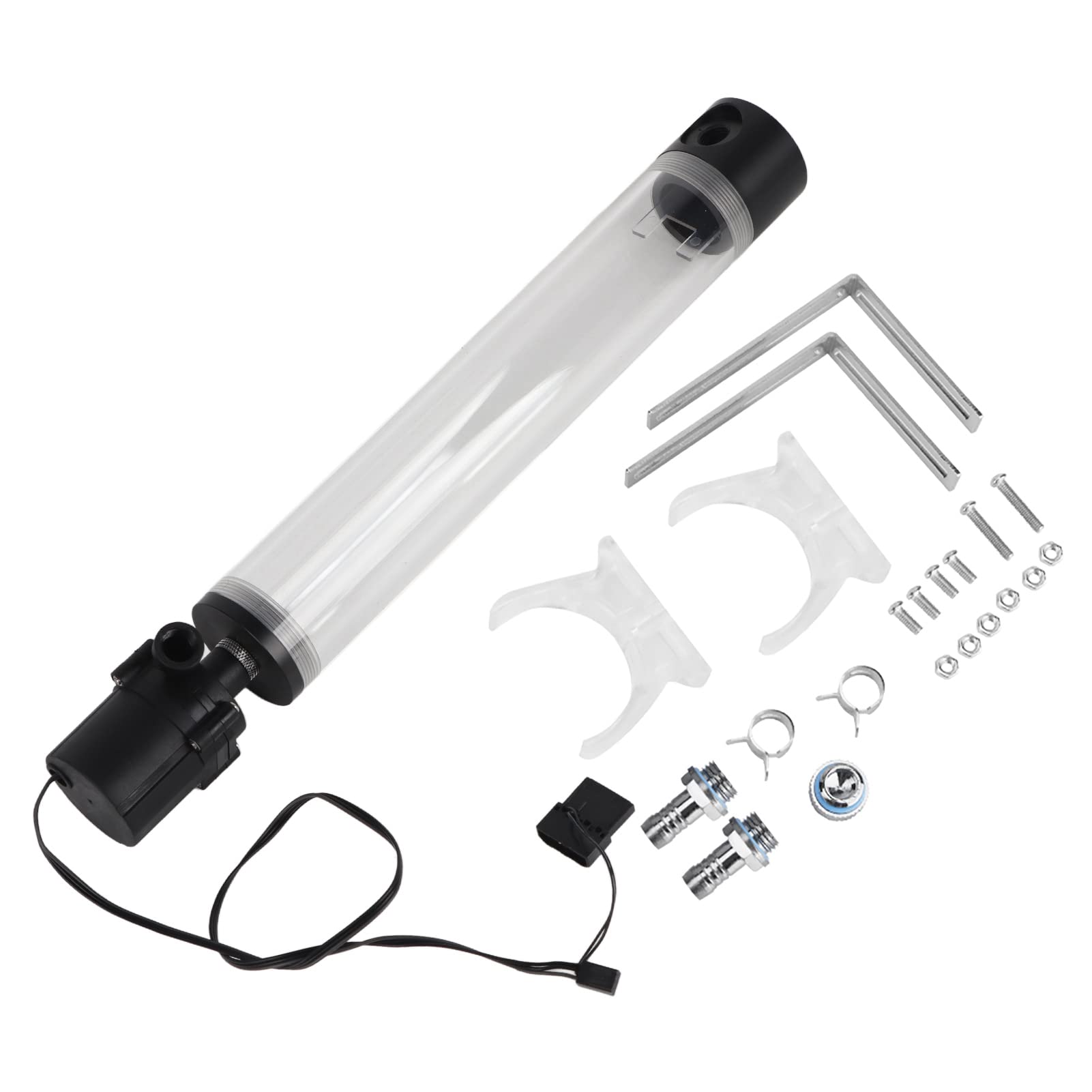 Eboxer G1/4 160MM Acrylic Cylinder Computer Water Tank 12V 19W CPU Water Cooling Pump Radiator(300mm)