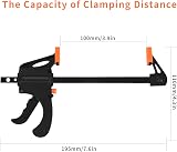 LJHOME 4Pcs Quick Grip Clamps 4 Inch F Clamps One Handed Quick Release view 2