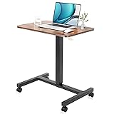 CLATINA Mobile Laptop Desk Pneumatic Sit to Stand