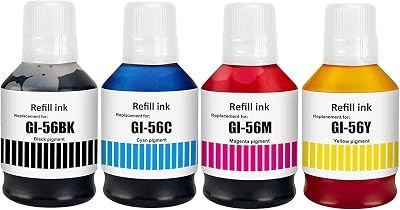 SHUOLEI GI-56 Ink Bottles 4-Pack for Canon MAXIFY GX7050 GX6050 GX5050 GX4050