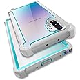 KSELF Hybrid Dual-Layer Full-Body Case for Galaxy Note 10 Plus 5G 6.8" with Screen Protector (Gray Light Blue)