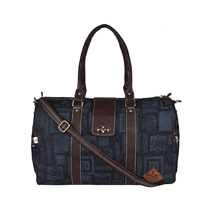 Pick Pocket Denim Blue Duffel Bag For Womens