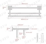 SAYAYO 16-Inch Black Towel Rail SUS304 Stainless Steel Double Bar Bathroom Rack view 7