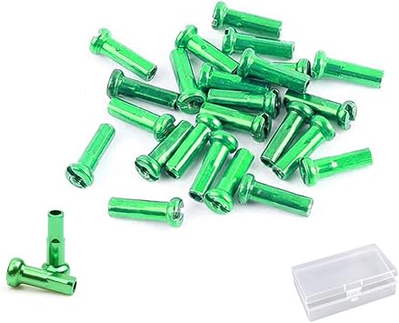 Amazon Juland 72個 合金スポークニップル バイク スポーク ニップル エンドチップ ニップル エンドキャップ ホイール スポークニップル 装飾 マウンテンロード自転車用 14g グリーン Juland ホイール