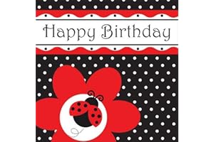 Creative Converting 669019 Table Needs, Ladybug Happy Birthday Lunch Napkin, Multicolor, One Size, 16ct