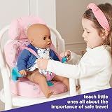 Casdon Baby Huggles Pink Booster Seat Car Seat Dolls 35cm Adjustable Headrest view 4
