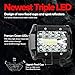 MICTUNING 2Pcs LED Pods 4 Inch Spot Flood Combo Beam Cube LED Work Light, 3000 Lumens Triple Row Offroad Light Driving Fog Lamps For Pickup Trucks Jeep ATV UTV SUV Boat Marine