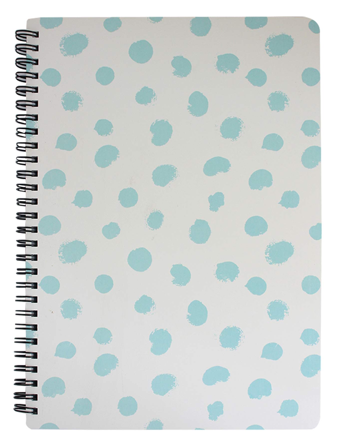 Emartbuy Printed Hard Cover Spiral Exercise Book Diary Notebook Notepad Writing Journal Ruled B5 Size 80 Sheets (160 Pages) - White/Blue