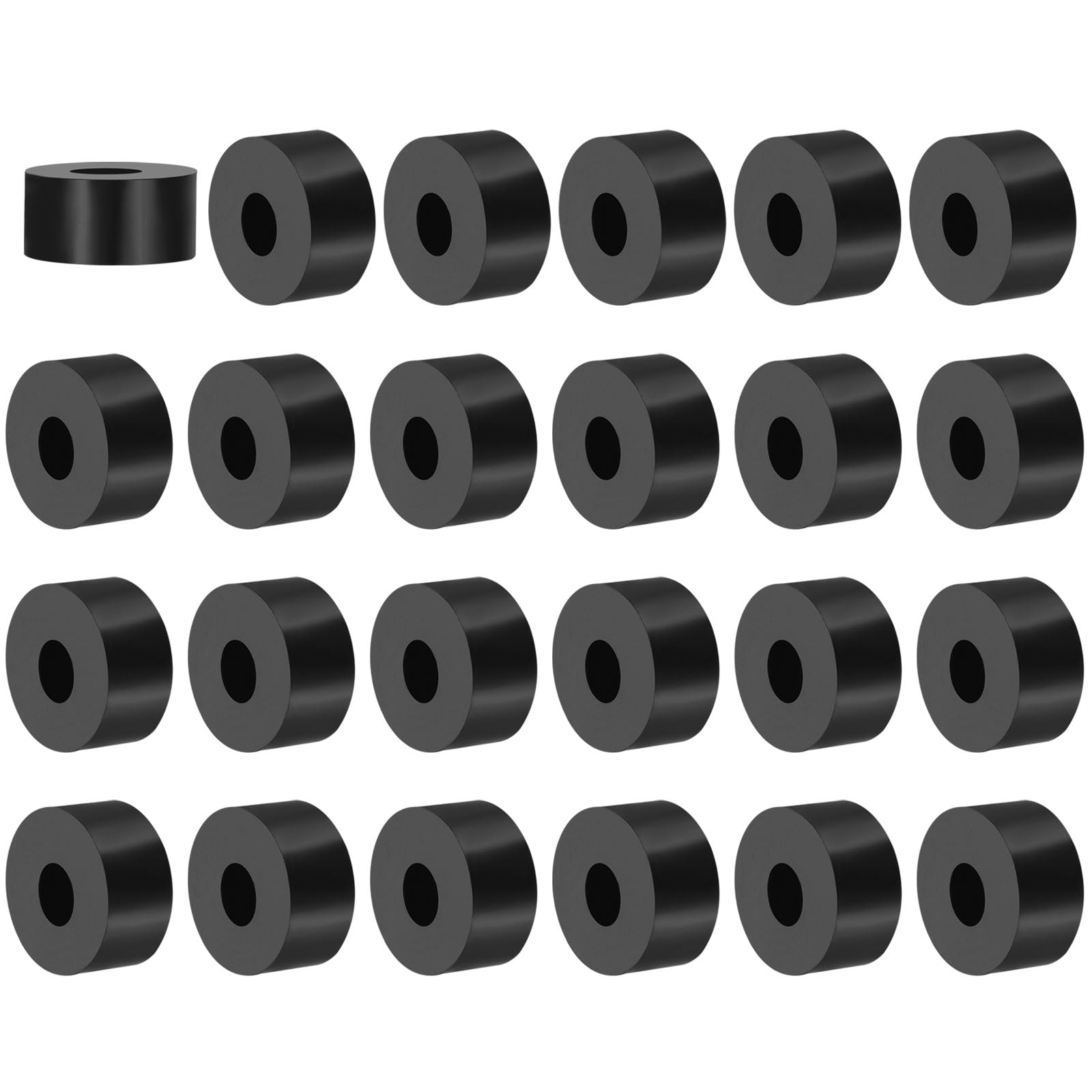 PATIKIL Multi Purpose Rubber Spacer, 24 Pcs 10mm ID x 30 OD x 15mm T Neoprene Round Anti-Vibration Isolation Pads Isolator Rubber Bushings Spacer Washer for HVAC Bolts Car Accessories