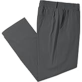 LETAOTAO Mens Big and Tall Full Elastic Waist Pants Stretch Slacks with Zipper Fly and Pockets