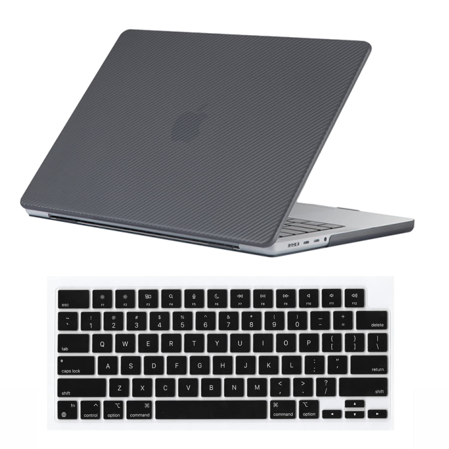 Se7enline Compatible with 16 inch Macbook Pro Case 2021/2022 M4 M3 M2 M1 A2485 A2779 A2991 A3403 Matte Laptop Protective Hard Shell Case with Keyboard Cover Skin(EU Layout),Carbon Fiber Black — image 1