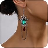 Gothic Bat Earrings for Women Funny Bat Tassel Earrings Vintage Crystal Vampire Earring Retro Goth Halloween Costume Jewelry Holiday Costume Accessories