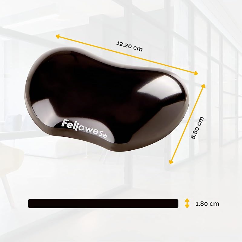Handballenauflage Crystals - flexible Handgelenkauflage mit Gelfüllung - für Büro, Zuhause & Gaming - für Mauspad geeignet - schwarz