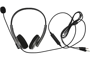 Call Center Headset, Business Headphones with Noise Cancelling, HD Voice Communication Headset with Rotatable Microphone, Ret