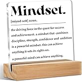 Inspirational Mindset Decor Acrylic Sign, Motivational Home Office Desk Table Decor Acrylic Plaque, Shelf Cubicle Desktop Art Decoration, Inspirational Gifts for Women Colleague Friend