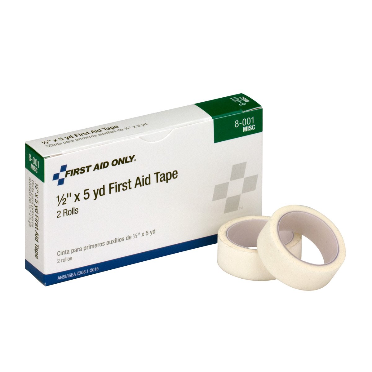 First Aid Only 8-001 Medical Adhesive Tape Roll, 2-1/2 yds Length x 1/2 Width (Box of 2): Industrial & Scientific