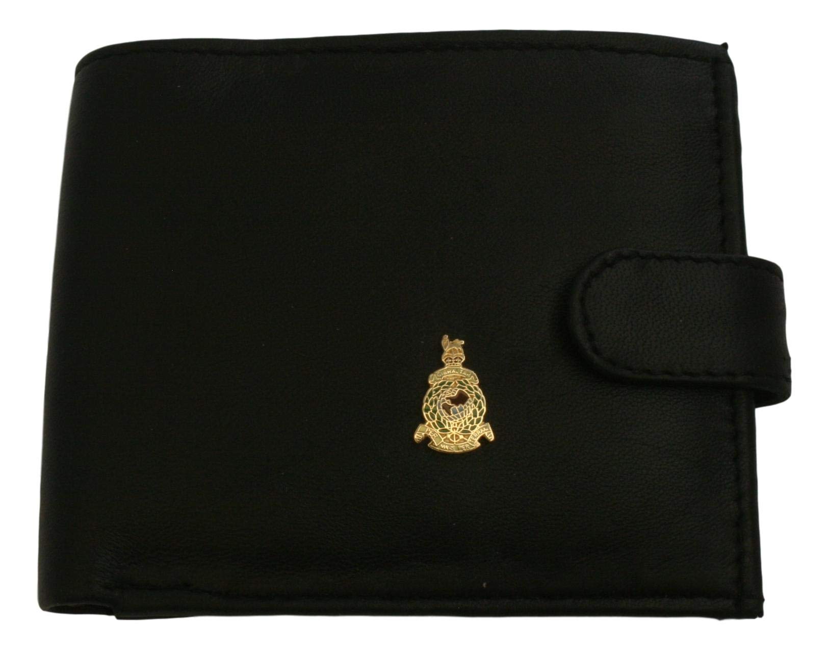Royal Marines Cut Out Black Leather Mens Wallet RFID Protection ME56