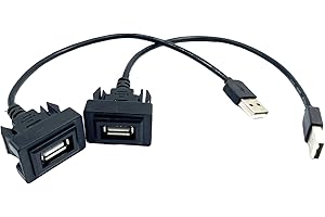 Bstenky 2Pcs Male to Female USB Port Vehicle Power Socket Adapter,34 * 23mm Square Car Dash Port for Toyota Camry RAV4 Corolla