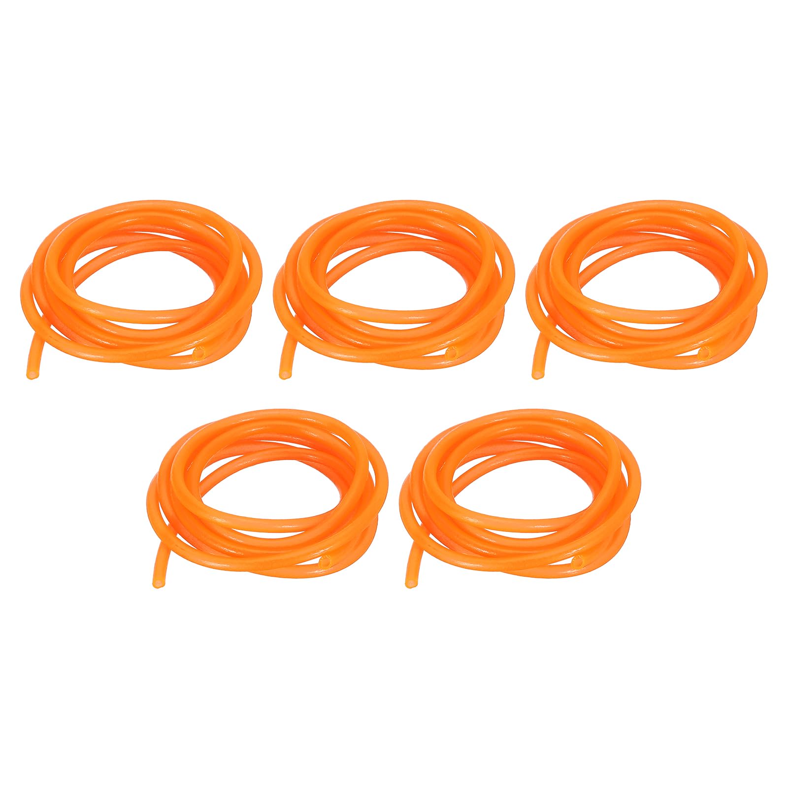 PATIKIL 2mm ID Glow Tube Deep Sea Fishing, 5Pcs 16.4 Ft/5M Soft Silicone Luminous Tube Angling Glow in the Dark Tubing Sleeve Fishing Tool for Fishing Rigs, Orange