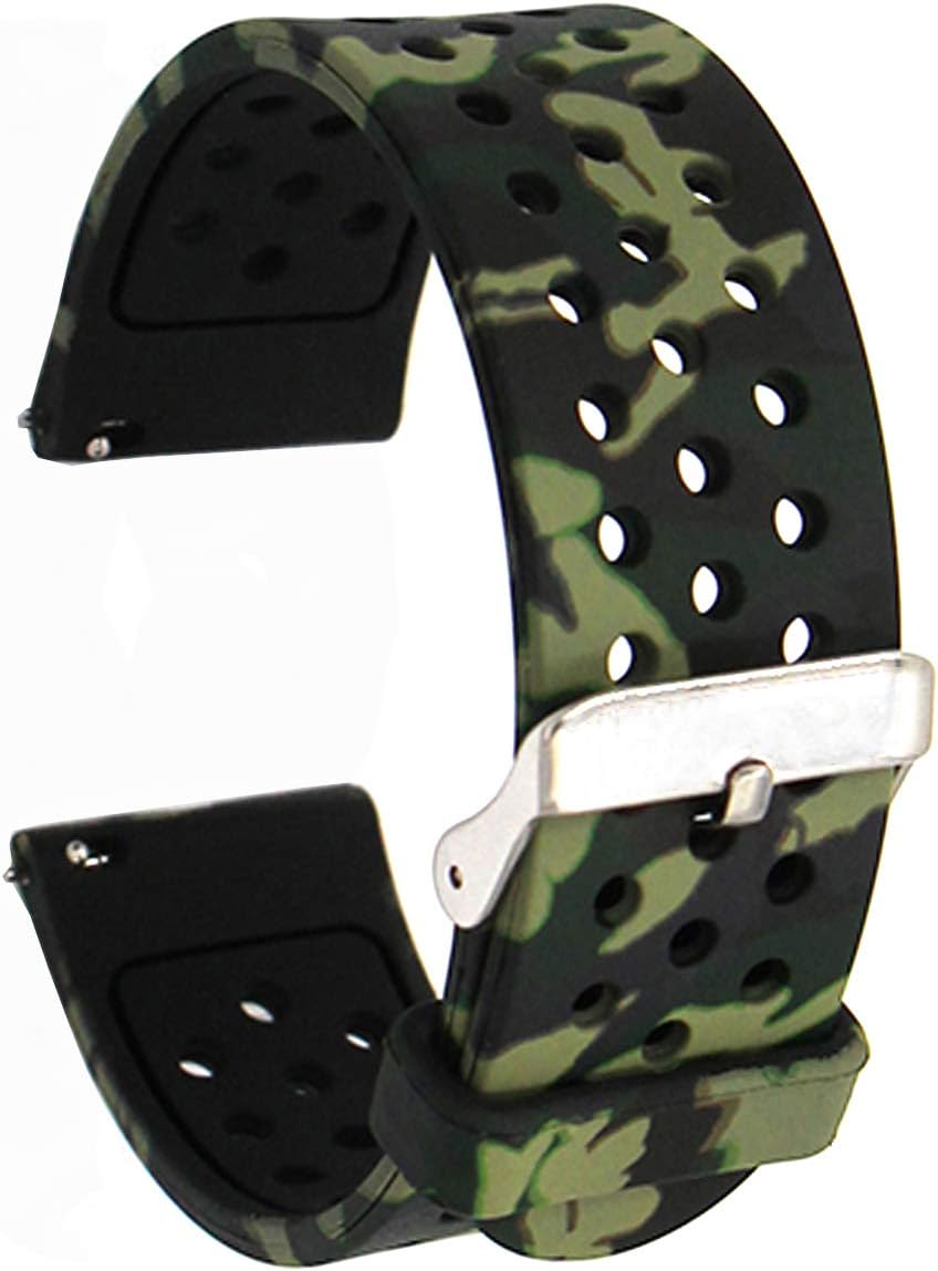 Veczom 20mm 22mm Quick Release Rubber Silicone Watch Bands for Gizmo Watch Samsung Pebble Huawei Men Women Kids Smartwatch Replacement Band Strap