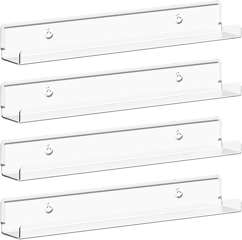 Lifewit 4 Pack 12" Clear Floating Shelves Vinyl Record Display Shelves