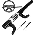 Tevlaphee Steering Wheel Lock, Car Lock Anti Theft Keyless Extendable Retractable Password 5 Coded Combination Lock, Heavy Duty Universal Fit (Black)