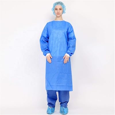 Clinix Blue Level 3 Isolation Gown Long Sleeves Unisex PP+PE 55GSM Fluid