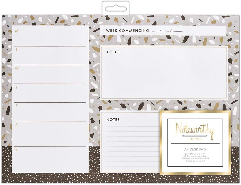 Noteworthy - Metallic Monochrome Stationery Collection - A4 Deskpad