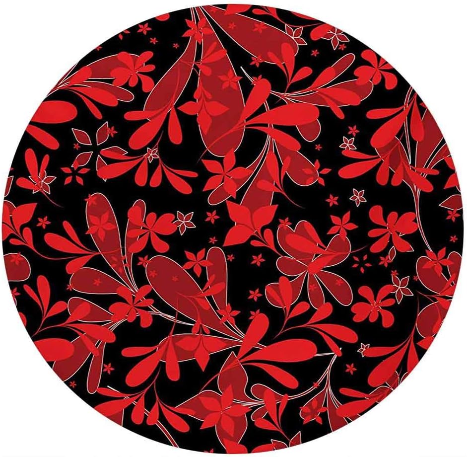 Pegatinas decorativas en 3D de color rojo y negro, diseño de flores de