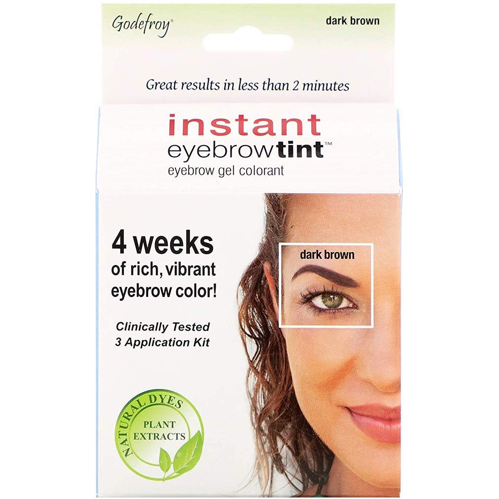 Godefroy Instant Eyebrow Tint Botanicals 3 Applications Included, Dark Brown by Godefroy