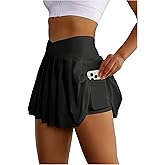 SHENHE Women's Pleated Tennis Skirt High Waisted Athletic Golf Skort Mini Skirt with Pockets