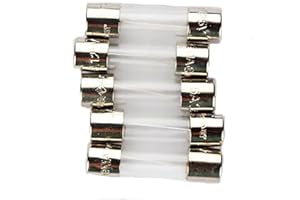 Bussmann GMA-5A 5 Amp Glass Fast Acting Cartridge Fuse, 125V UL Listed, 5-Pack