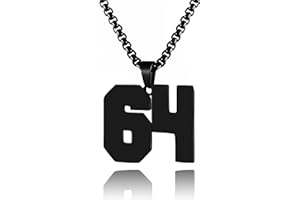 HSWYFCJY 18K Gold Number Necklace for Men,Stainless Steel Athletes Number Chain Charm Pendant Personalized Sports Jewelry for Boy Basketball Baseball Football Ice Hockey