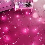 Dalugo Pink Fairy Lights 50 LED Battery Powered for Bedroom Party Christmas
