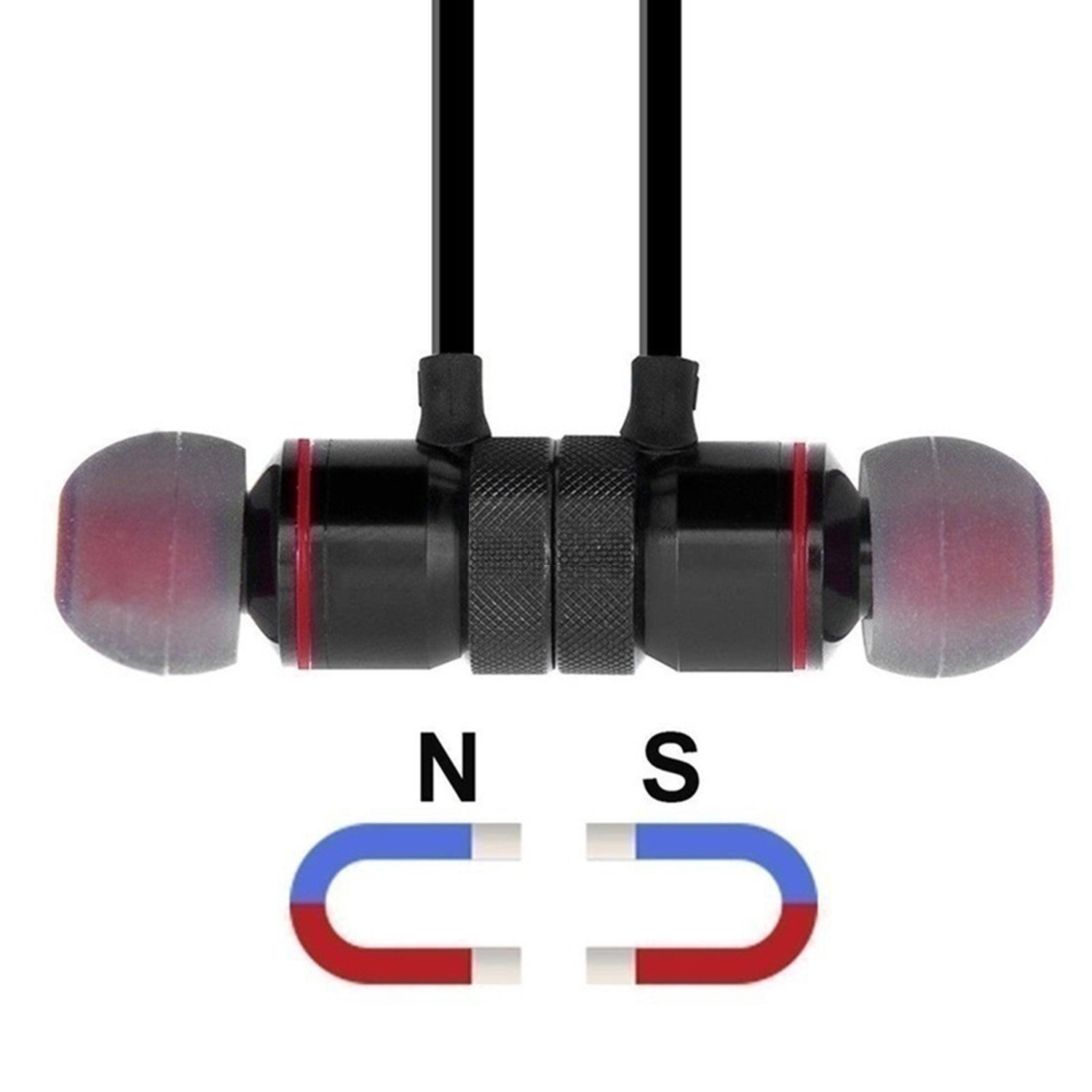 Onbio Sport Wireless Bluetooth Headset With Mic&LED General Stereo In-Ear Earphones Earbuds Handsfree Headphone (Black)