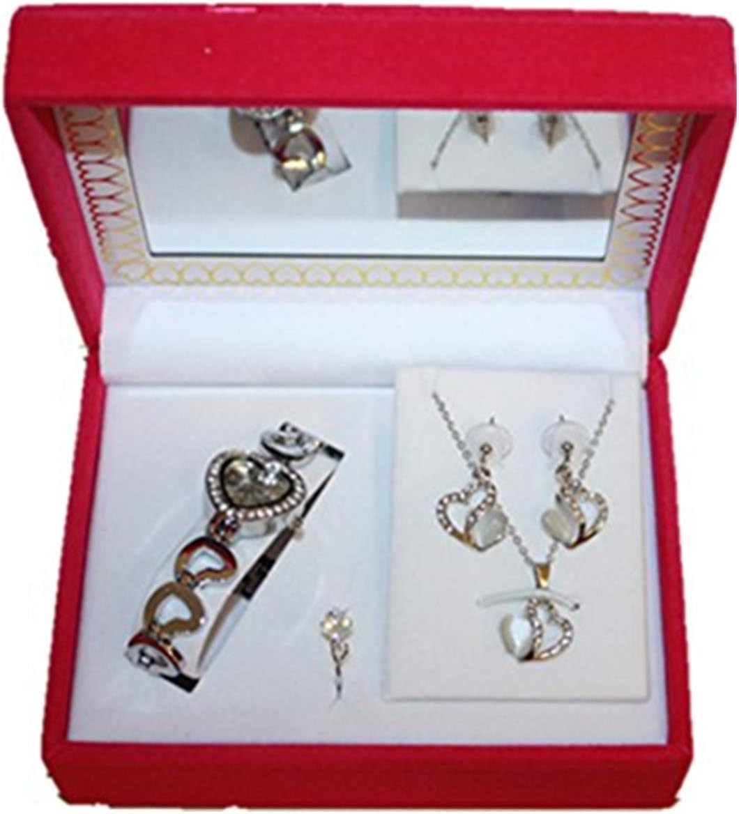 Lady Watch Ring Necklace Jewellery Gift Present Set Birthday Anniversary Wedding Teacher (2800)