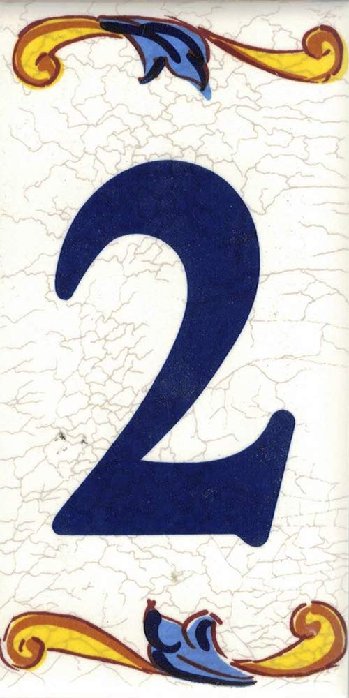 House Number. Address Numbers & plaques. House Signs. Door Numbers. Ceramic Letters and Numbers. Design “Craquelé” (Number Two "2")