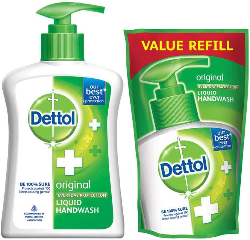 Dettol Liquid Handwash (Original) - 200 ml with Free Dettol Liquid Handwash Refill- 175 ml: Health & Personal Care