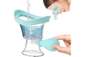 WY LIGHTING LEVEL Eye Wash Cup Portable Eye Care Cleaner Kit Silicon Manual Air Pressure Eye Cleaning Cup Tool Eye Flush Rinse Cups with Transparent Storage Container for Clean Dust Makeup Irritants Soothing Tired Eyes