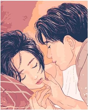 GVNEO Malen Nach Zahlen DIY Liebhaber Abbildung Bilder Für Freund Freundin  Cartoon Einzigartiges Geschenk Für Home Decor Artwork(40X50Cm Rahmenlos):  Amazon.de: Spielzeug