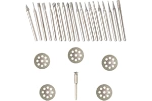 ALLMUIS Diamond Burr Set For Rotary Tool Grinding Carving Notching Bur Bit Stone Tile Glass Lapidary Jewelry Die Grinder Coated File Cutter Cutting Kit
