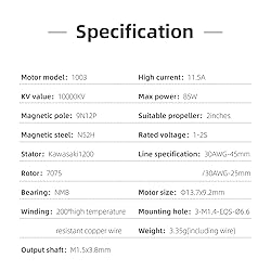 HGLRC Specter 1003 10000KV 1-2S Brushless Motor for