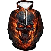 TiwBski Men's Novelty Skull Print Hoodies Sweatshirt Pullover with Pocket