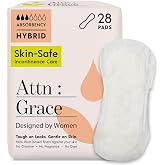 Attn: Grace Hybrid Incontinence Pads for Women - Plant-Based, 28 Count | High absorbency breathable pads for light bladder leaks designed for sensitive skin care, 1 pack with 28 pads